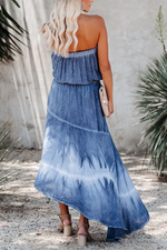 Ocean Breeze Tie Dye High Low Maxi Dress