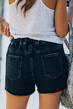 Clayton Distressed Drawstring Denim Shorts