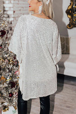 Light The Way Sequin Shift Tunic Blouse