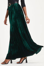 Romantic One Velvet Pleated Maxi Skirt