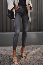 Classical High Waist Elastic Skinny Jeans