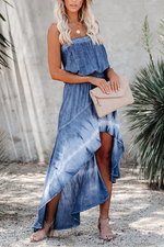 Ocean Breeze Tie Dye High Low Maxi Dress