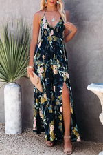 Send Flowers Smocked Halter Maxi Dress