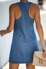 Ralphy Pocketed Distressed Denim Dress