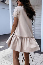 Florcoo Solid Ruffled Cute Mini Dresses