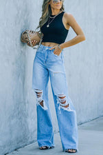 Run Through The Wind High Rise Distressed Denim