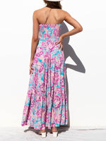 Sleeveless Backless High Waist Loose Floral Maxi Dress