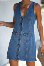 Ralphy Pocketed Distressed Denim Dress