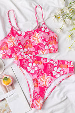 Daring Heart Floral High Waist Bikini Set