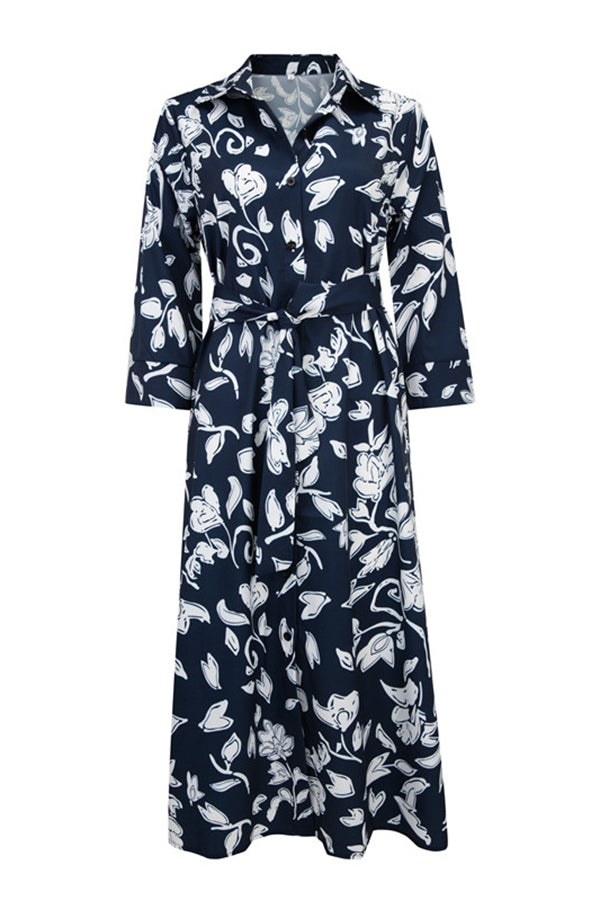 Novakiki Cider and Sunshine Floral Shirt Midi Dress