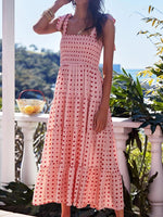 Sleeveless Square Neck Strappy Floral Maxi Dress