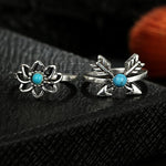 Lotus Feather Leaf Ring Set