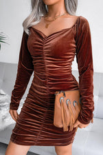 Vegas Babe Ruched Velvet Mini Dress