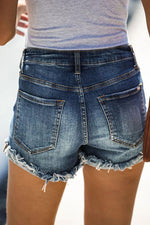 Distressed Cuffed Denim Shorts