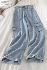 Pockets Straight Leg Jeans