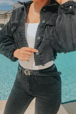 Button Crop Denim Jackets