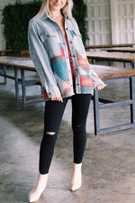 Smokey Mountain Aztec Denim Jacket