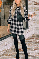 Plaid Long Sleeve Mini Dress