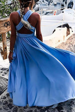 Cross Backless Sleeveless Maxi Dress