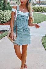 Basic Denim Overall Mini Dress