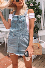 Basic Denim Overall Mini Dress