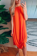 Halter Neck Backless Maxi Dress