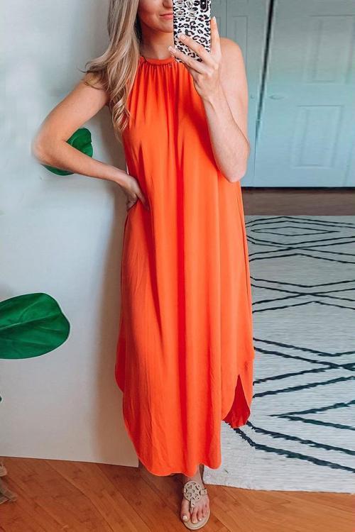 Halter Neck Backless Maxi Dress