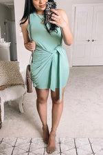 Knot Sleeveless Bodycon Mini Dress