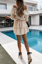 Layer Ruffles Off Shoulder Mini Dress