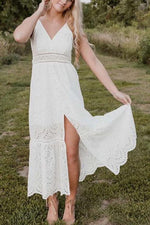 Hollow Button Slip Maxi Dress