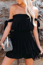 Layer Ruffles Off Shoulder Mini Dress