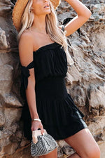 Layer Ruffles Off Shoulder Mini Dress