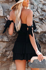 Layer Ruffles Off Shoulder Mini Dress