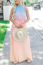 Gradient Plated Sleeveless Maxi Dress