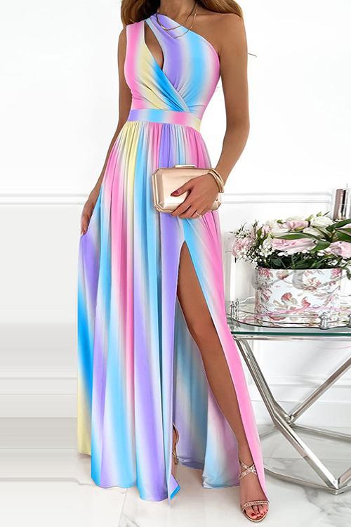 Cut Out One Shoulder Maxi Dress