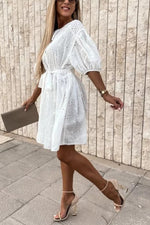 Eyes On You Eyelet Hollow Mini Dress