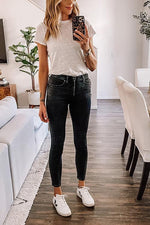 Classical High Waist Elastic Skinny Jeans