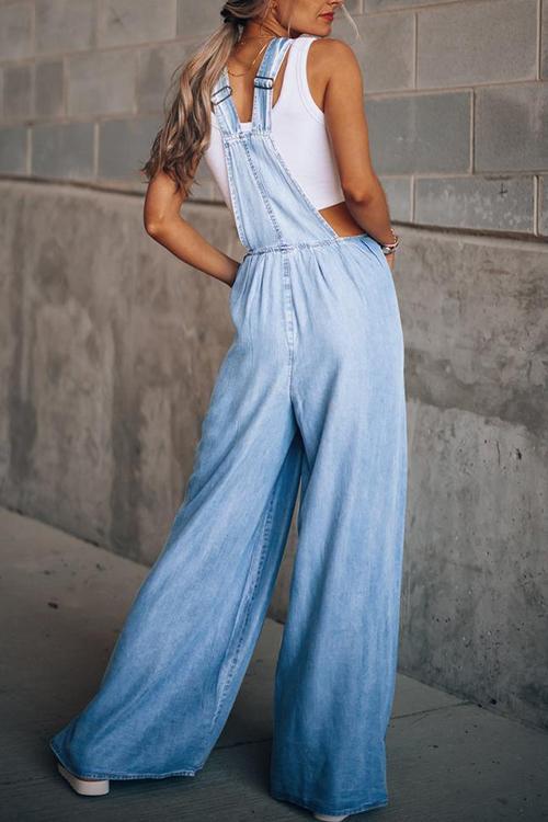 Loose Leg Denim Overall