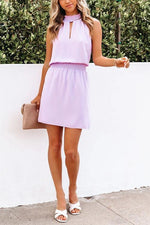 Hollow Sleeveless Mini Dress