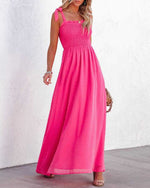 Square Neck Strappy Sleeveless High Waist Maxi Dress