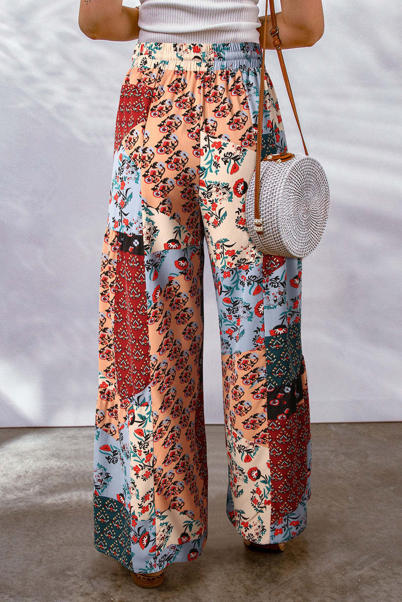 Casual Drawstring Printed High Waist Loose Pant