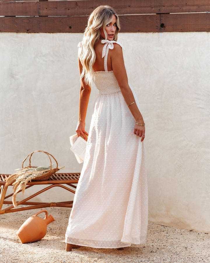 Square Neck Strappy Sleeveless High Waist Maxi Dress