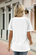 Elegant V-Neck Short Sleeve Solid Loose T-Shirt