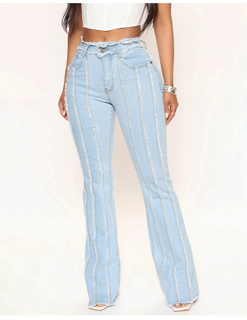 High Waist Wide Leg Casual Jean Pants