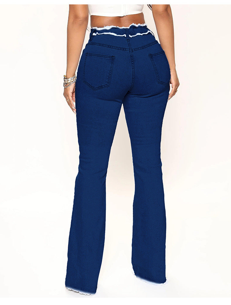 High Waist Wide Leg Casual Jean Pants