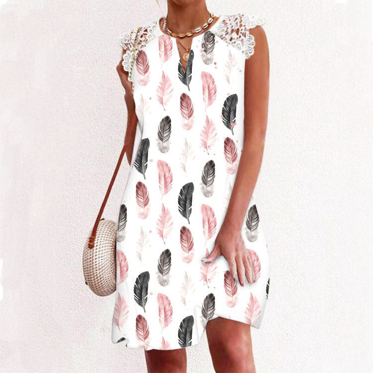 Sleeveless V Neck Casual Tank Mini Dress