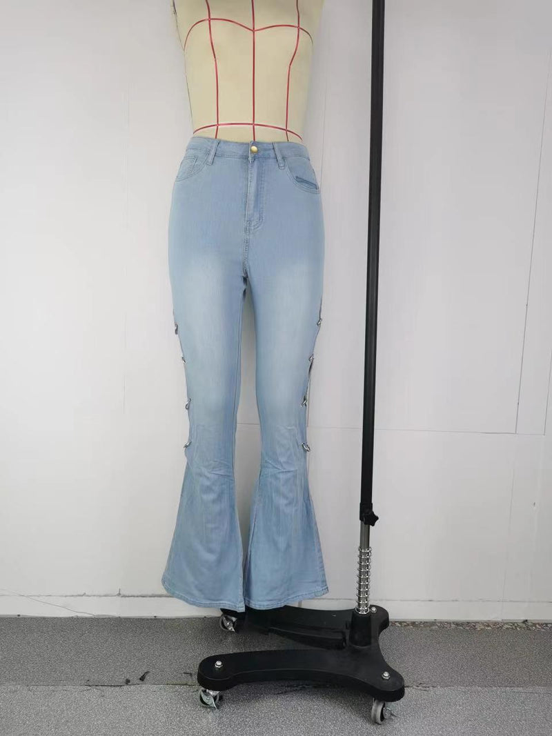 Sexy High Wist Wide Leg Jean Pant