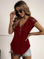 Casual Cap Sleeve Round Neck Solid Color Top