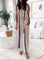 Elastic Waist Sleeveless Casual Maxi Dress