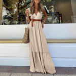 Belted Deep V Neck Sleeveless High Waist Maxi Dress